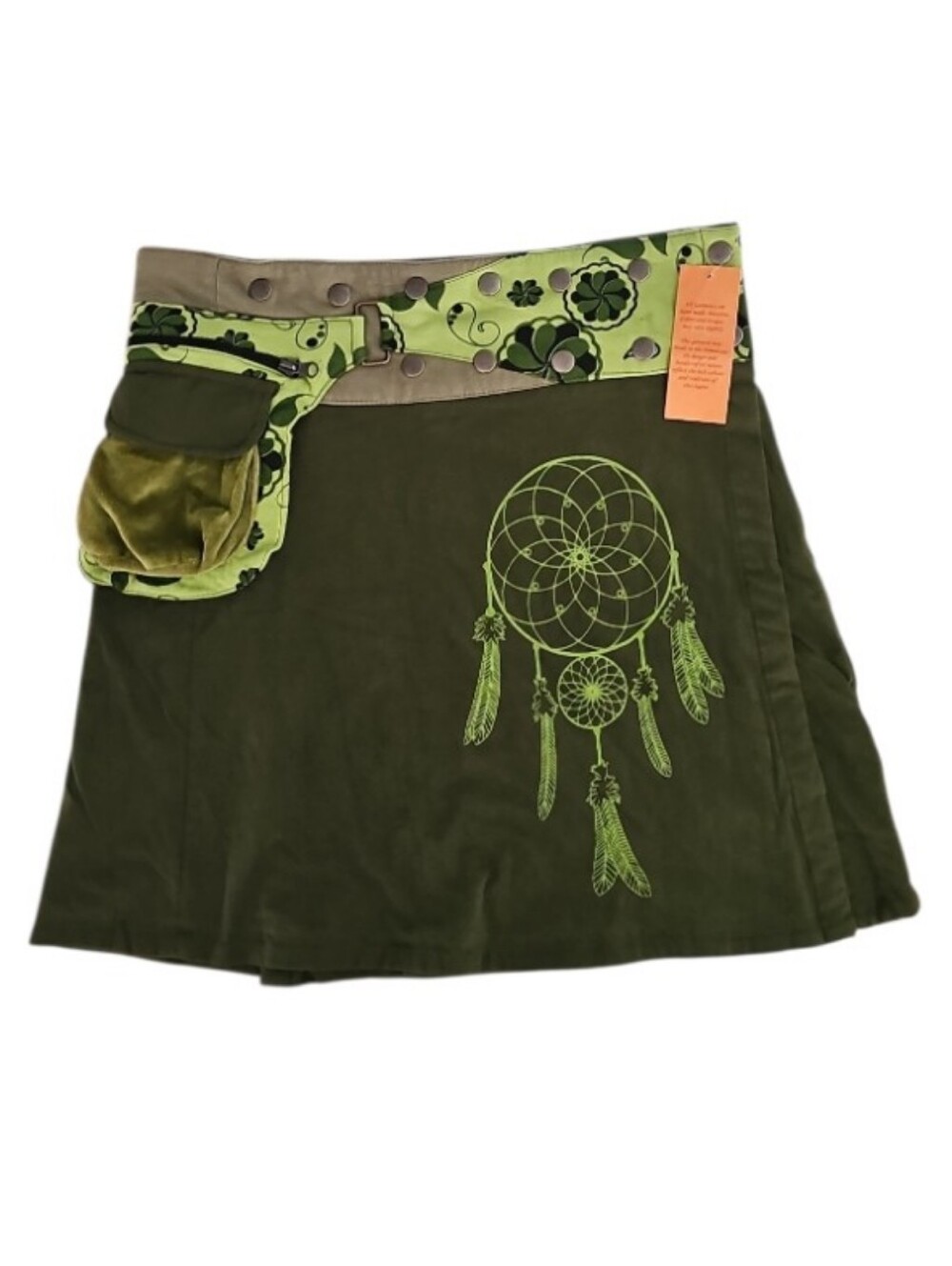 Kathmandu Imports Handmade Nepal Festival Mini Skirt Dreamcatcher Utility Pouch - Picture 3 of 15